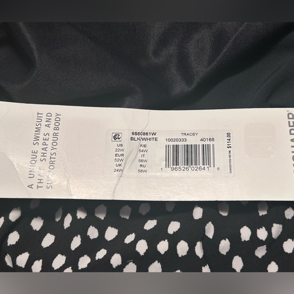 Woman’s Black w/White Polka Dots Trimshaper Bathing Suit Size 22 - Picture 9 of 10